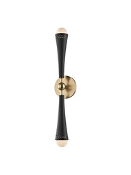 Tupelo 2-Light Sconce in Aged Brass.